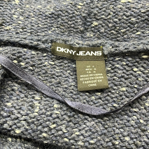 DKNY Jeans Sweater Vest, Bulky, Warm, Boho, Hippie, Knitted, Slouchy, Tweed - Picture 3 of 4
